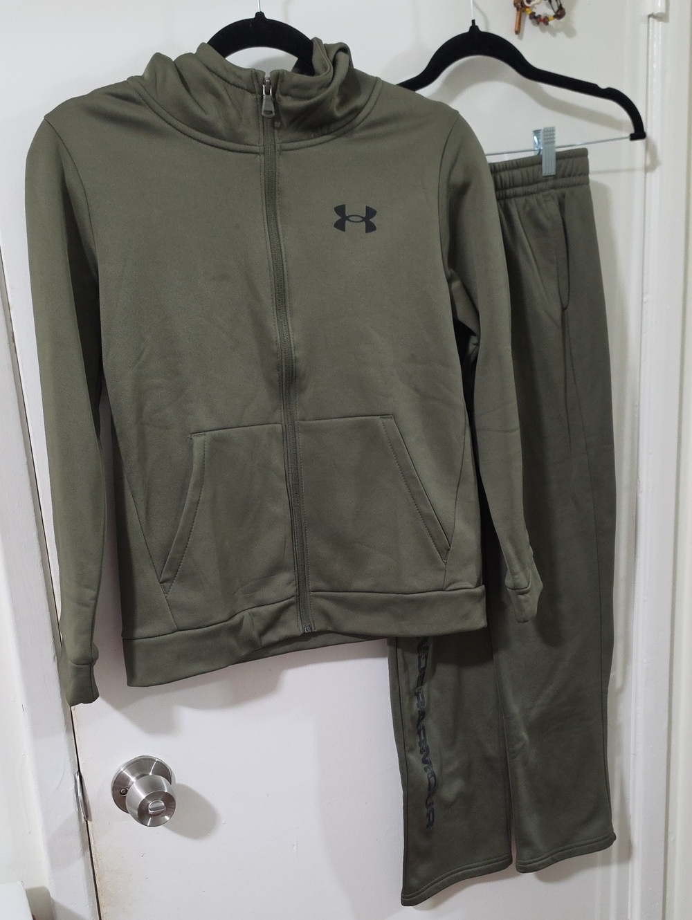 Under Armour Kids Olive Green Full-Zip Hoodie Jacket with Pants